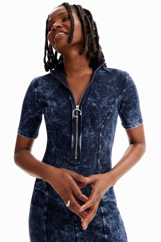 Desigual mujer vestido midi con cremallera VZ26R01143 ropa