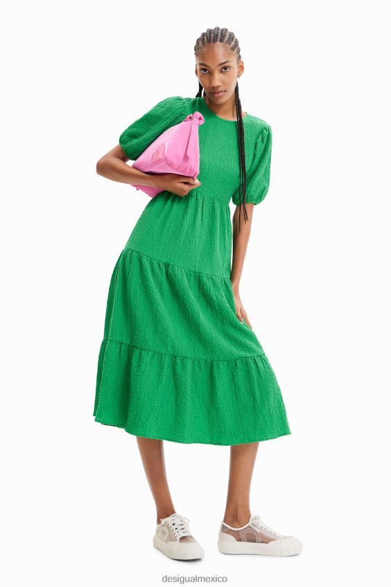 Desigual mujer vestido midi con escote en la espalda VZ26R0605 ropa