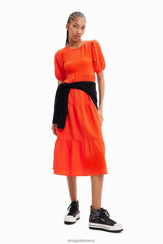 Desigual mujer vestido midi con escote en la espalda VZ26R0809 ropa