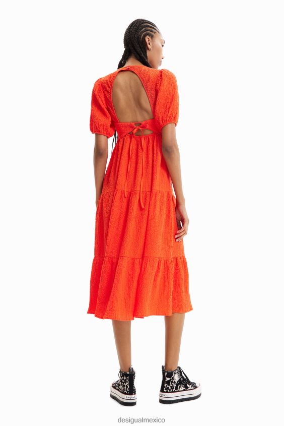 Desigual mujer vestido midi con escote en la espalda VZ26R0809 ropa