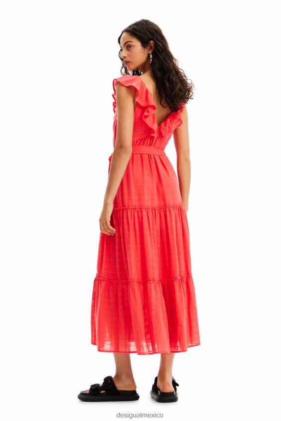 Desigual mujer vestido midi con volantes VZ26R0475 ropa