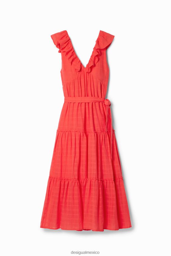 Desigual mujer vestido midi con volantes VZ26R0475 ropa