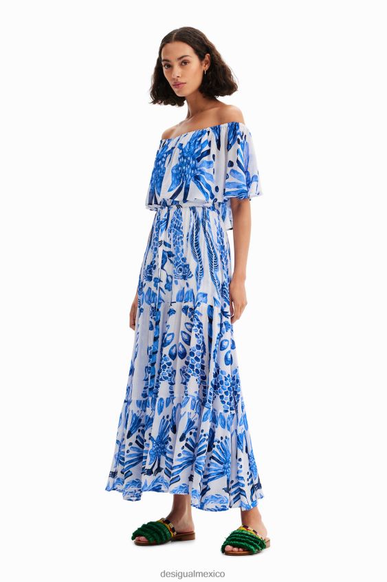 Desigual mujer vestido midi con volantes de stella jean VZ26R01 ropa