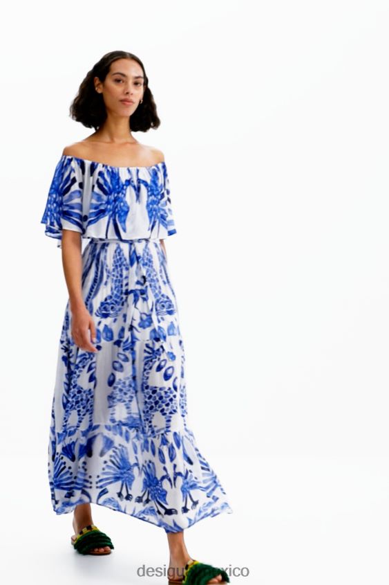 Desigual mujer vestido midi con volantes de stella jean VZ26R01 ropa