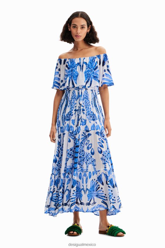 Desigual mujer vestido midi con volantes de stella jean VZ26R01 ropa