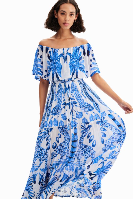 Desigual mujer vestido midi con volantes de stella jean VZ26R01 ropa