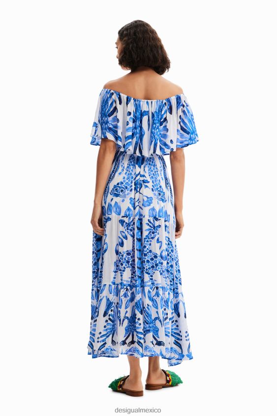 Desigual mujer vestido midi con volantes de stella jean VZ26R01 ropa