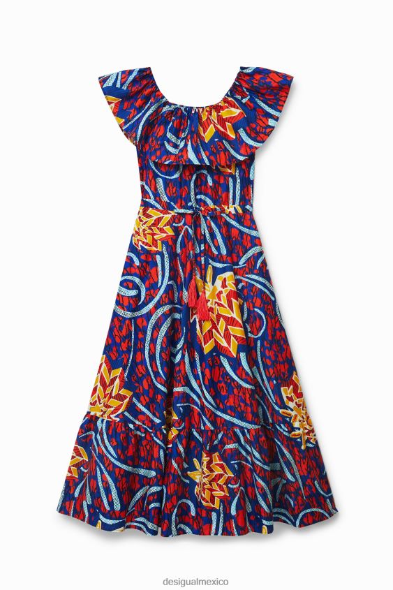 Desigual mujer vestido midi con volantes de stella jean VZ26R0890 ropa