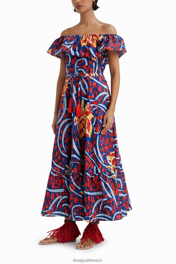 Desigual mujer vestido midi con volantes de stella jean VZ26R0890 ropa