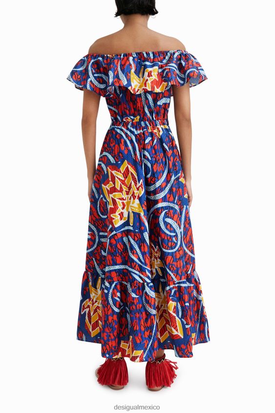 Desigual mujer vestido midi con volantes de stella jean VZ26R0890 ropa