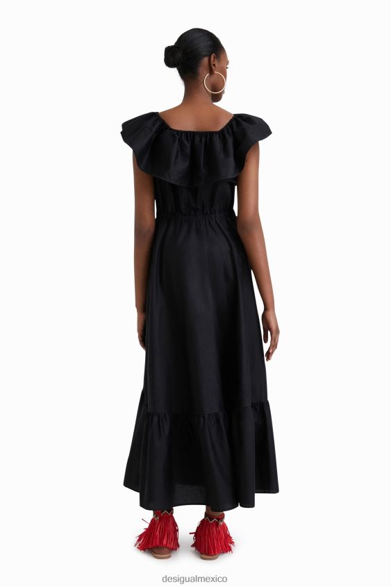 Desigual mujer vestido midi con volantes de stella jean VZ26R0934 ropa