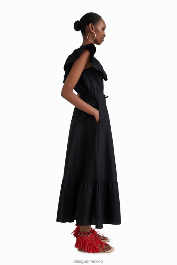 Desigual mujer vestido midi con volantes de stella jean VZ26R0934 ropa