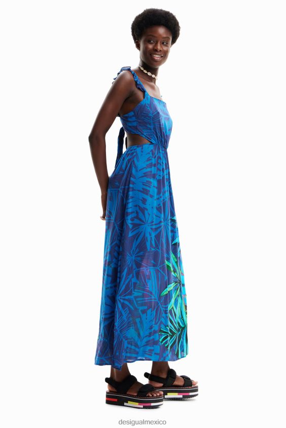 Desigual mujer vestido midi con volantes tropicales VZ26R0856 ropa