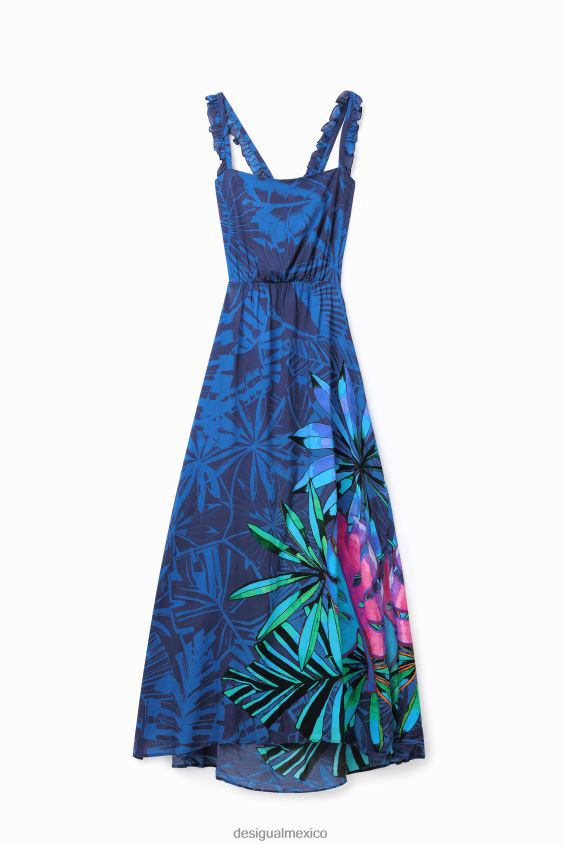 Desigual mujer vestido midi con volantes tropicales VZ26R0856 ropa