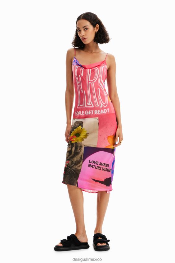 Desigual mujer vestido midi de lencería collage VZ26R054 ropa