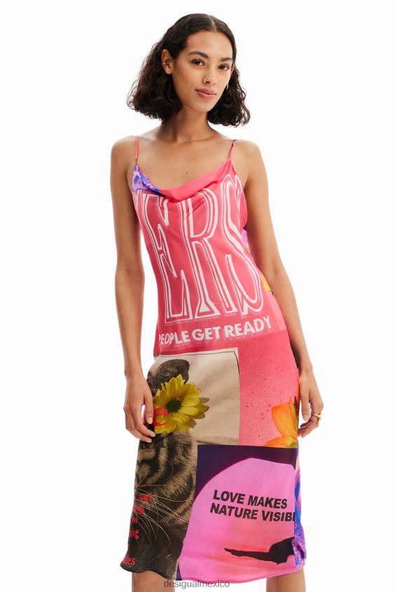 Desigual mujer vestido midi de lencería collage VZ26R054 ropa