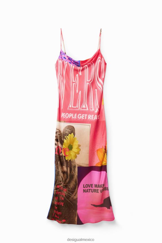 Desigual mujer vestido midi de lencería collage VZ26R054 ropa