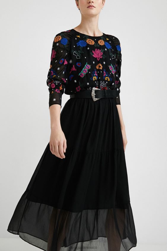 Desigual mujer vestido midi de tul VZ26R01094 ropa