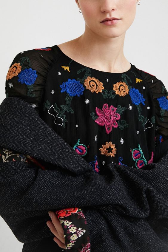 Desigual mujer vestido midi de tul VZ26R01094 ropa