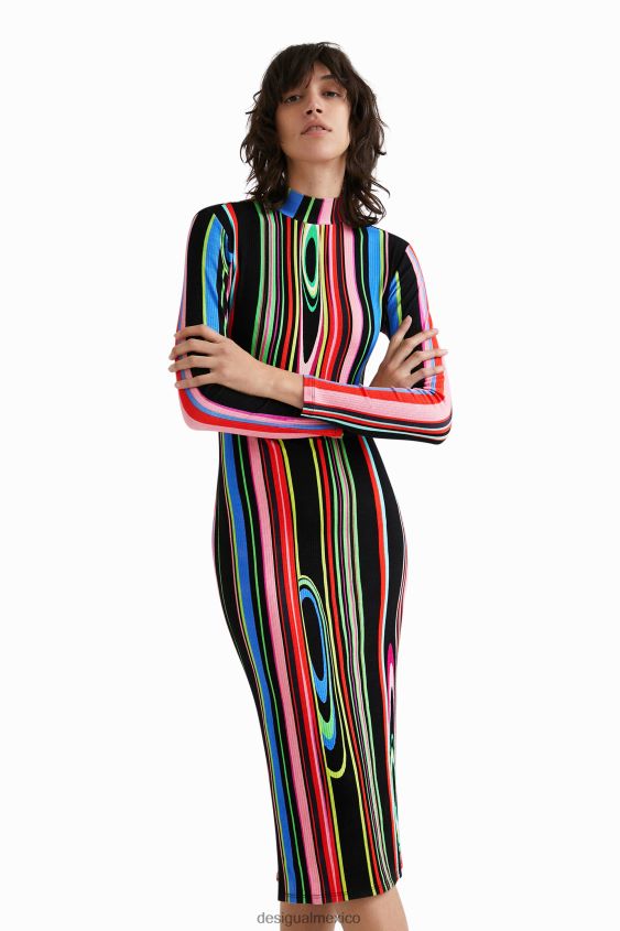 Desigual mujer vestido midi delgado VZ26R0783 ropa