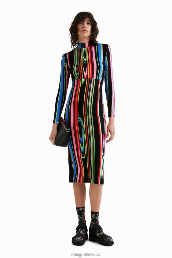 Desigual mujer vestido midi delgado VZ26R0783 ropa