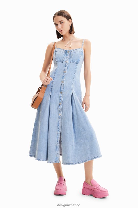 Desigual mujer vestido midi denim ajustado maitrepierre VZ26R0965 ropa