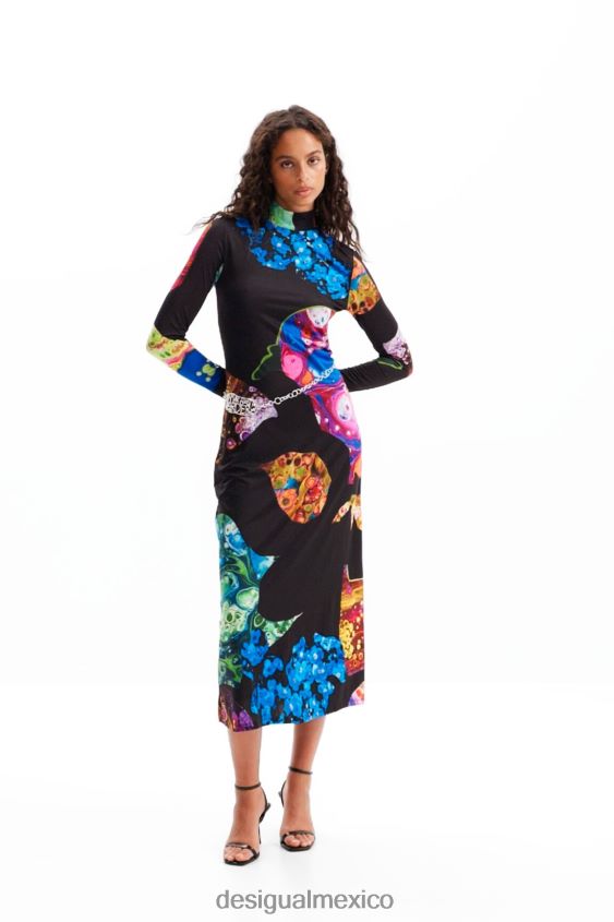 Desigual mujer vestido midi fino con minerales VZ26R022 ropa