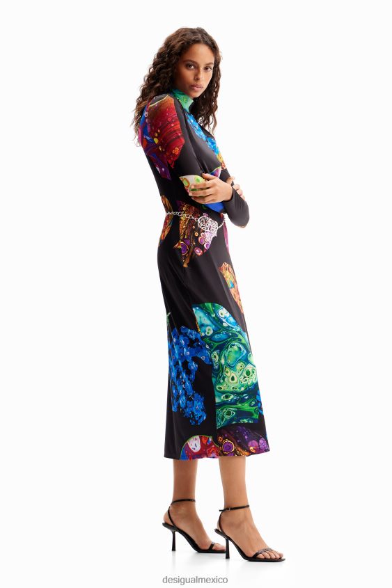 Desigual mujer vestido midi fino con minerales VZ26R022 ropa