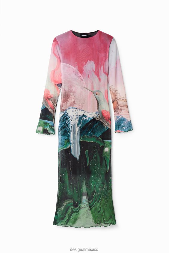 Desigual mujer vestido midi fino de tul fantasía VZ26R0520 ropa