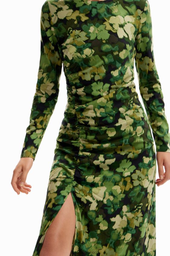 Desigual mujer vestido midi fruncido VZ26R085 ropa