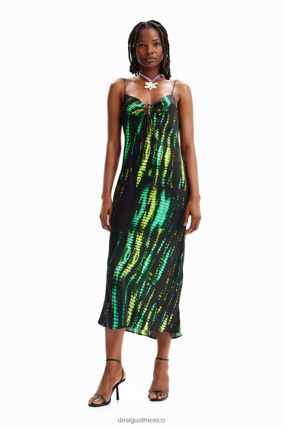 Desigual mujer vestido midi teñido anudado VZ26R019 ropa