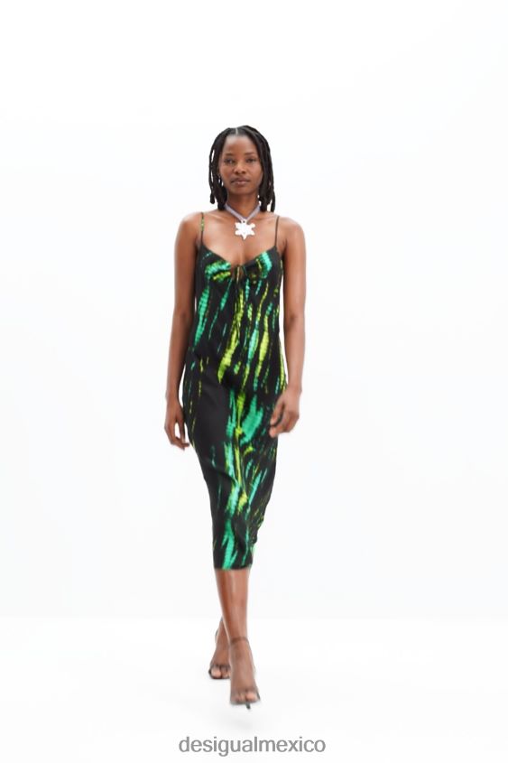 Desigual mujer vestido midi teñido anudado VZ26R019 ropa