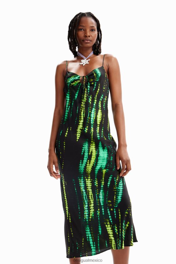 Desigual mujer vestido midi teñido anudado VZ26R019 ropa