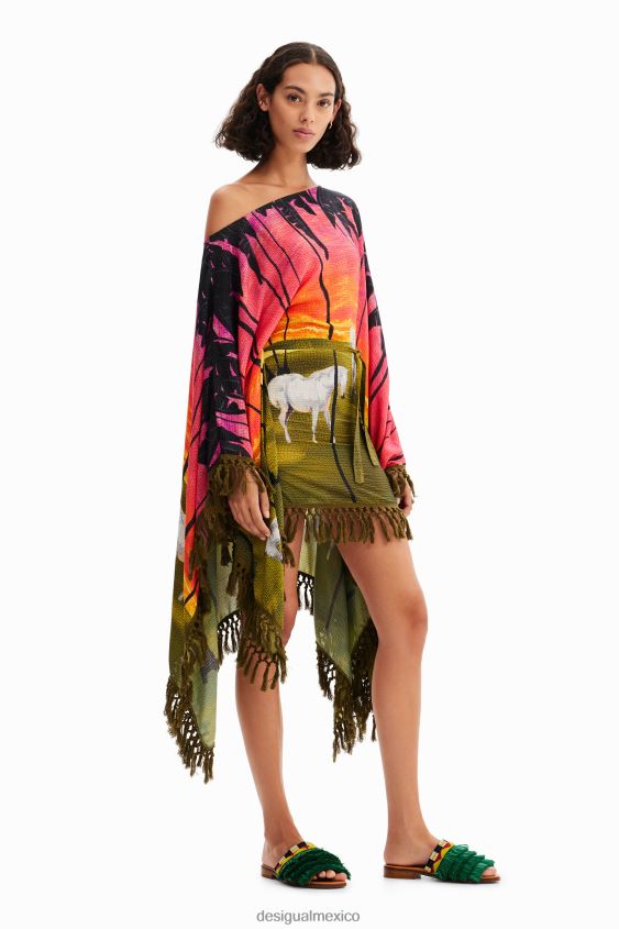 Desigual mujer vestido poncho corto stella jean VZ26R0333 ropa