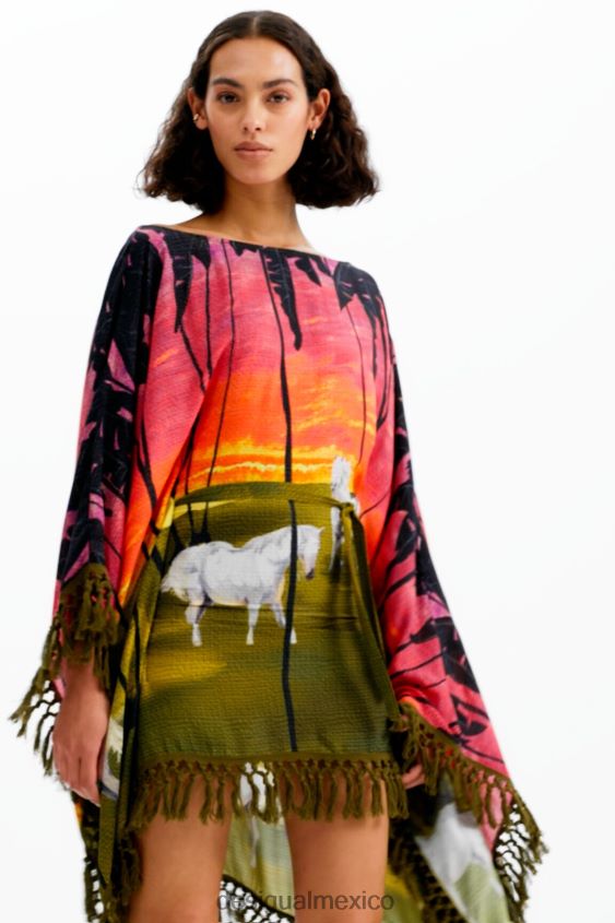 Desigual mujer vestido poncho corto stella jean VZ26R0333 ropa