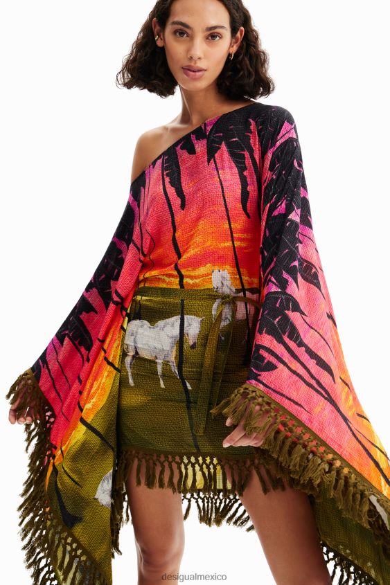 Desigual mujer vestido poncho corto stella jean VZ26R0333 ropa