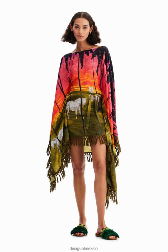 Desigual mujer vestido poncho corto stella jean VZ26R0333 ropa