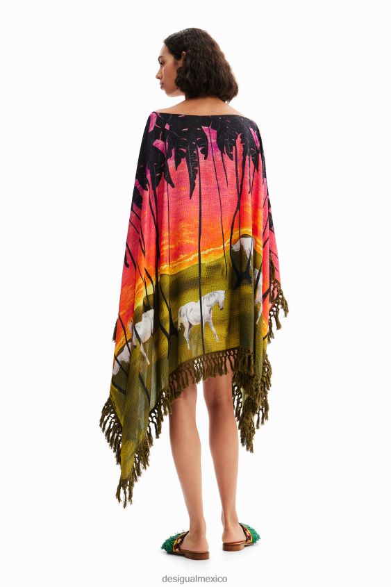 Desigual mujer vestido poncho corto stella jean VZ26R0333 ropa