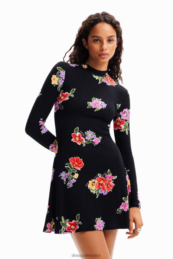 Desigual mujer vestido skater corto con estampado floral VZ26R017 ropa