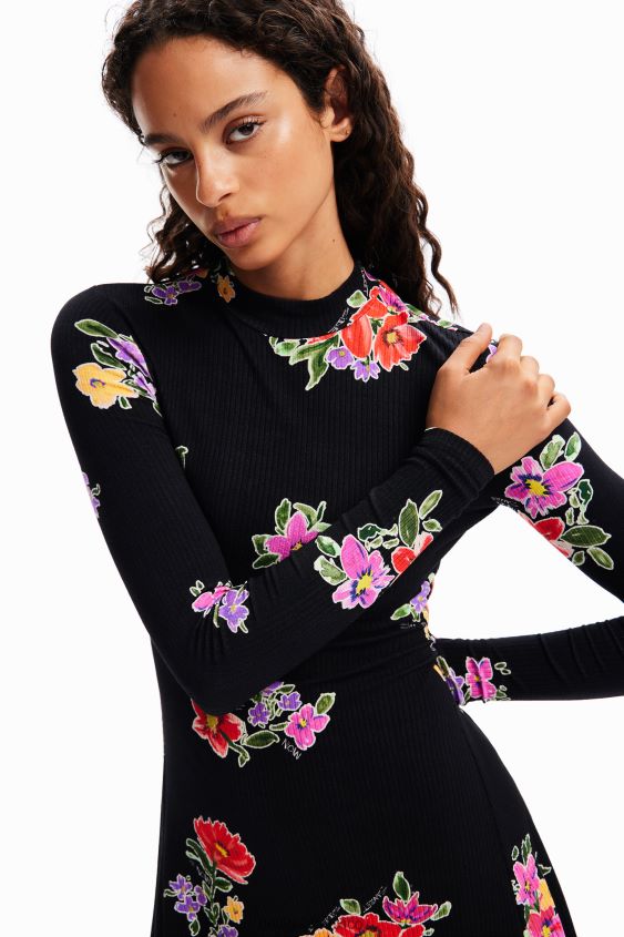 Desigual mujer vestido skater corto con estampado floral VZ26R017 ropa