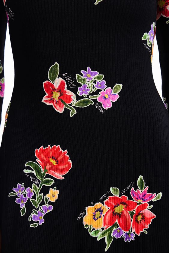 Desigual mujer vestido skater corto con estampado floral VZ26R017 ropa