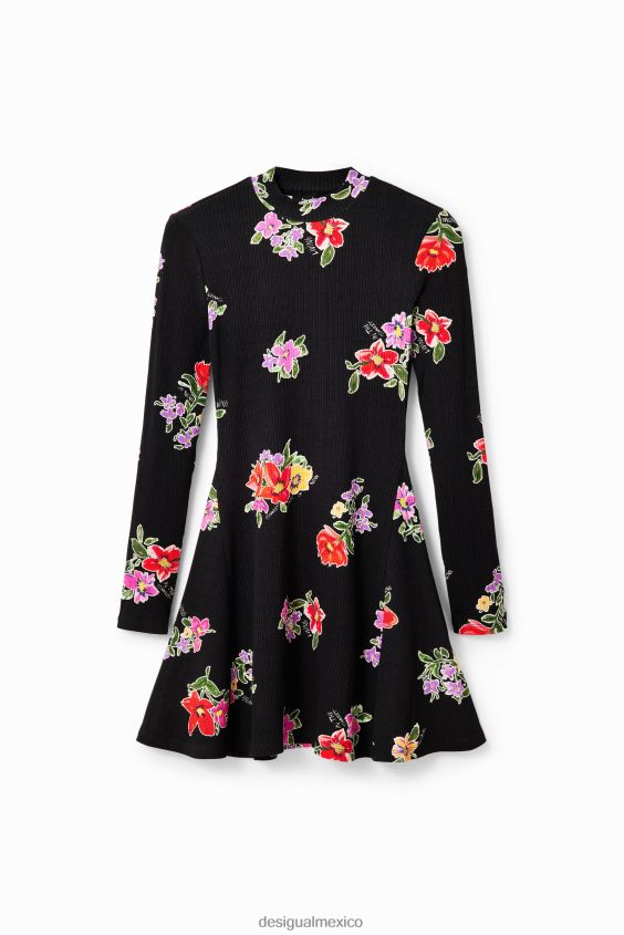 Desigual mujer vestido skater corto con estampado floral VZ26R017 ropa