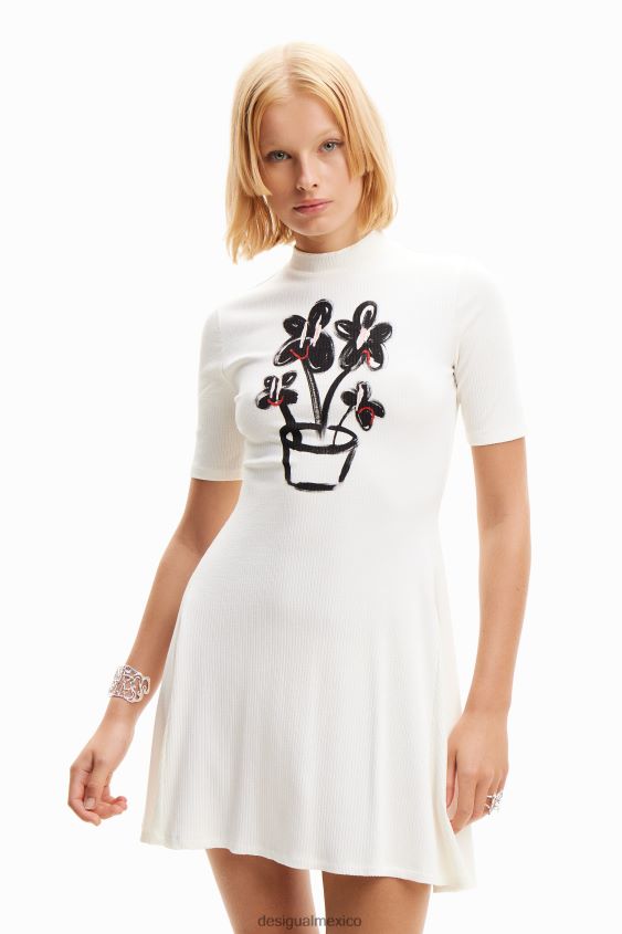 Desigual mujer vestido skater corto vegetal VZ26R0727 ropa