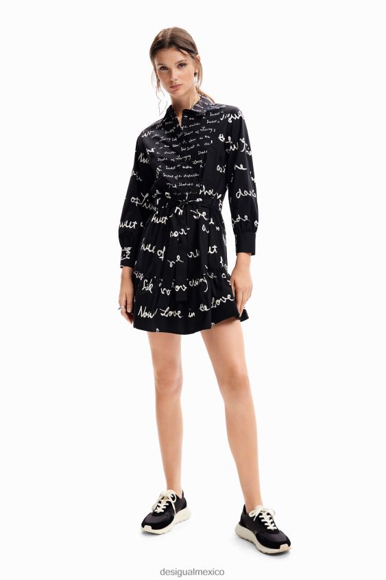 Desigual mujer vestido túnica corto con mensaje VZ26R0232 ropa