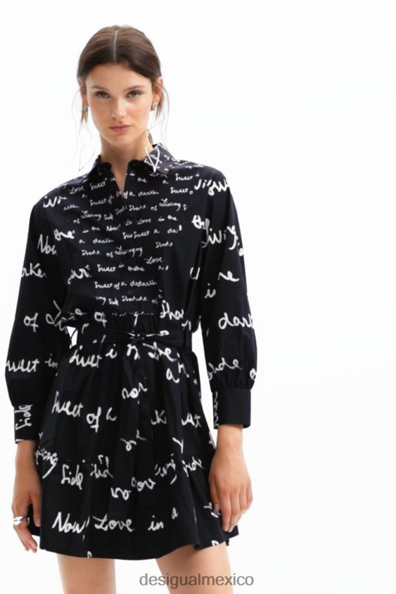 Desigual mujer vestido túnica corto con mensaje VZ26R0232 ropa