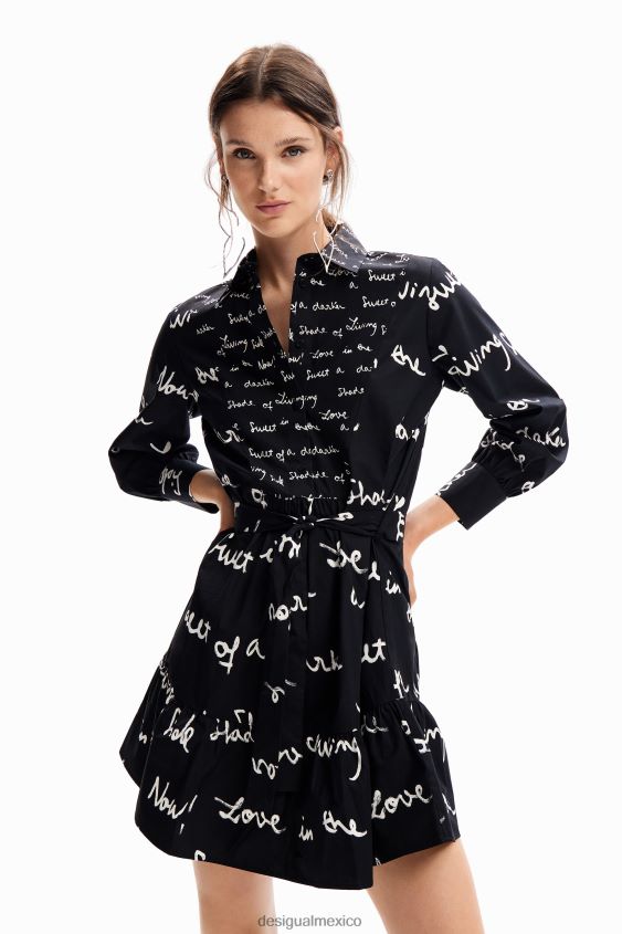 Desigual mujer vestido túnica corto con mensaje VZ26R0232 ropa