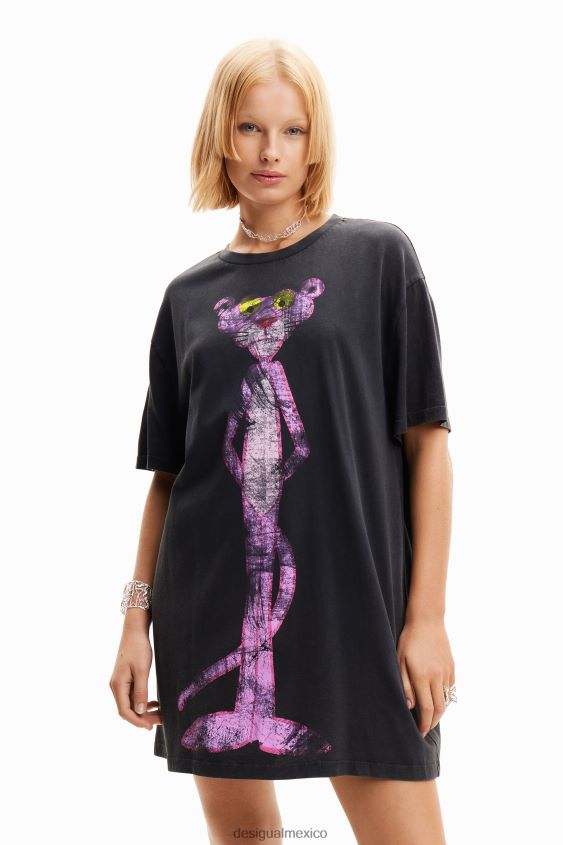 Desigual mujer vestido tipo camiseta con pantera rosa extragrande VZ26R0127 ropa