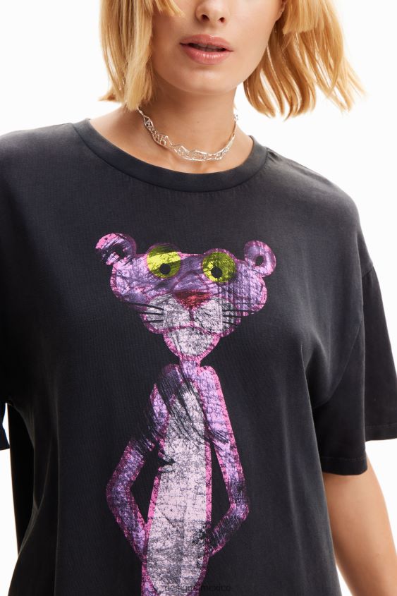 Desigual mujer vestido tipo camiseta con pantera rosa extragrande VZ26R0127 ropa