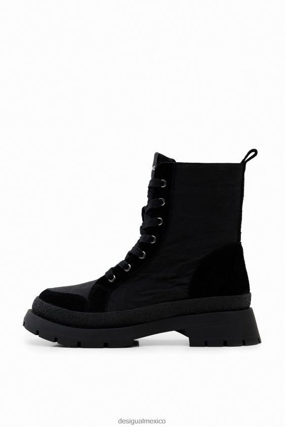 Desigual mujer botas con cordones y efecto de leopardo VZ26R0641 calzado