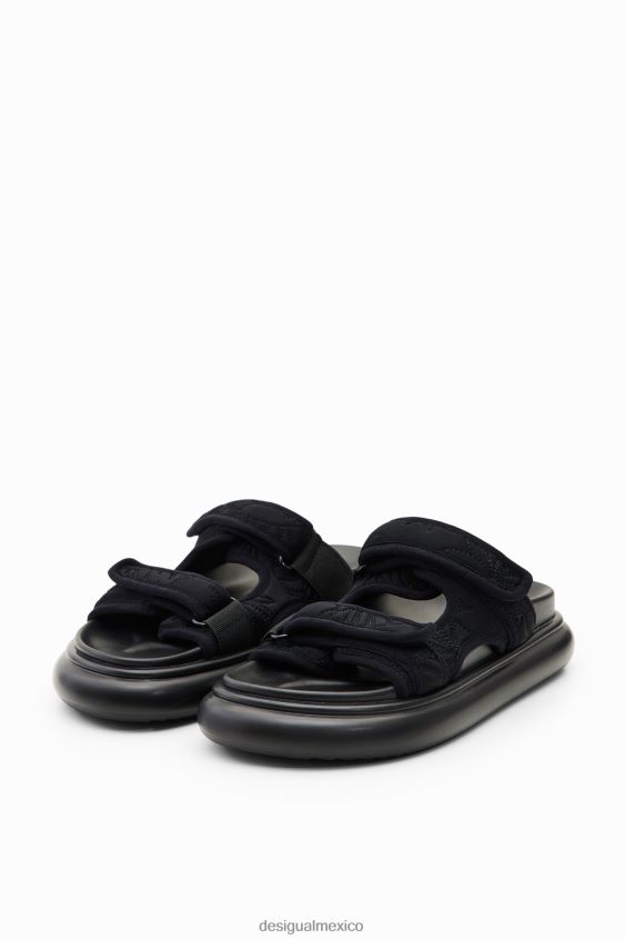 Desigual mujer sandalias con tiras bordadas VZ26R0393 calzado